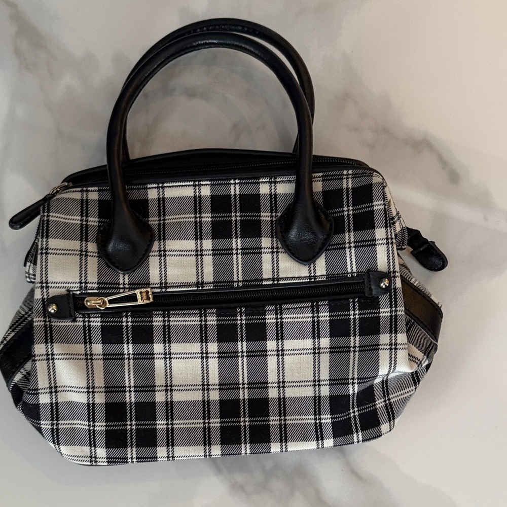 Liz Claiborne Black and White Checkered Satchel